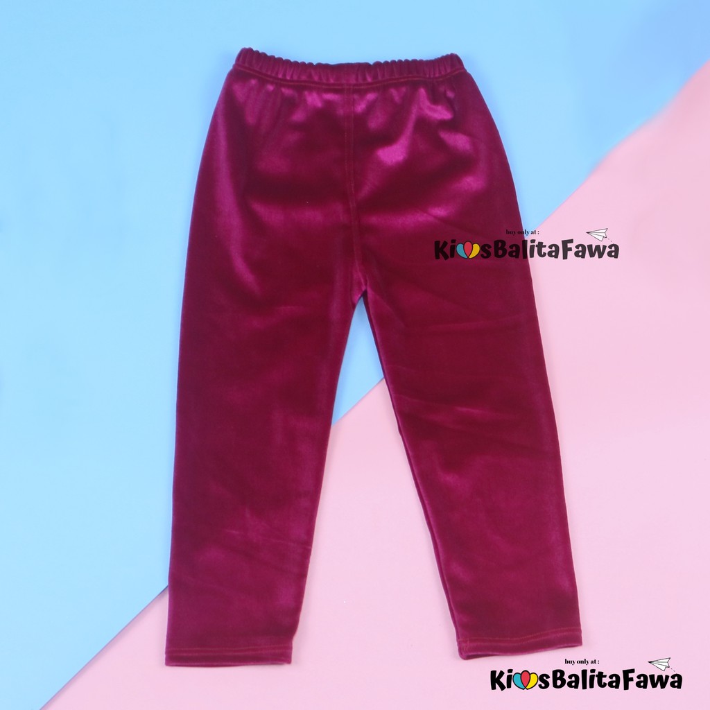 Legging Cleo 10-12 Tahun / Polos Celana Leging Bludru Panjang Pants Anak Cewek Perempuan Import Adem