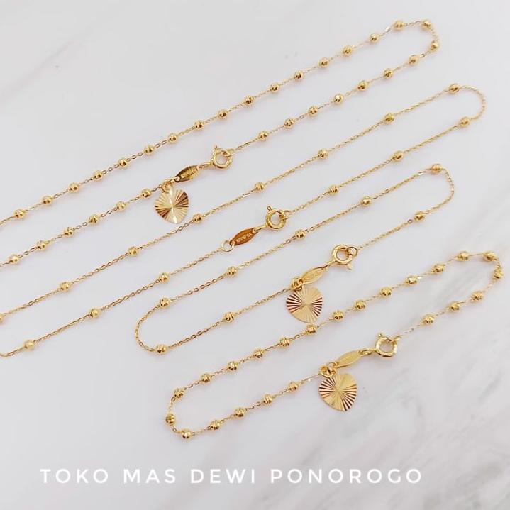 Oke Price.. SET GELANG TANGAN & GELANG KAKI JEDAR Emas Asli Kadar 8K/375% Yellow Gold