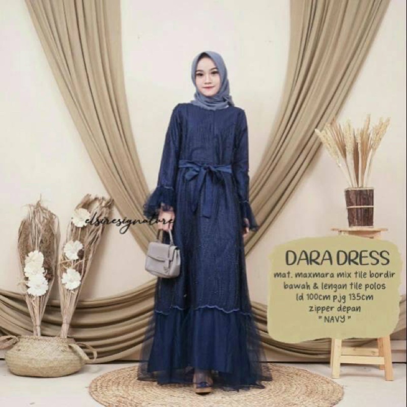 Dara Dress Gamis Brokat Jumbo Ld 120 XXL Gamis Modern Terbaru Gamis Kondangan Busui