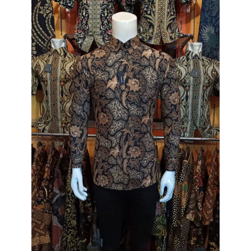 Batik Slim Fit Batik Premium Kemeja Baju Batik Pria Lengan Panjang Slimfit Modern