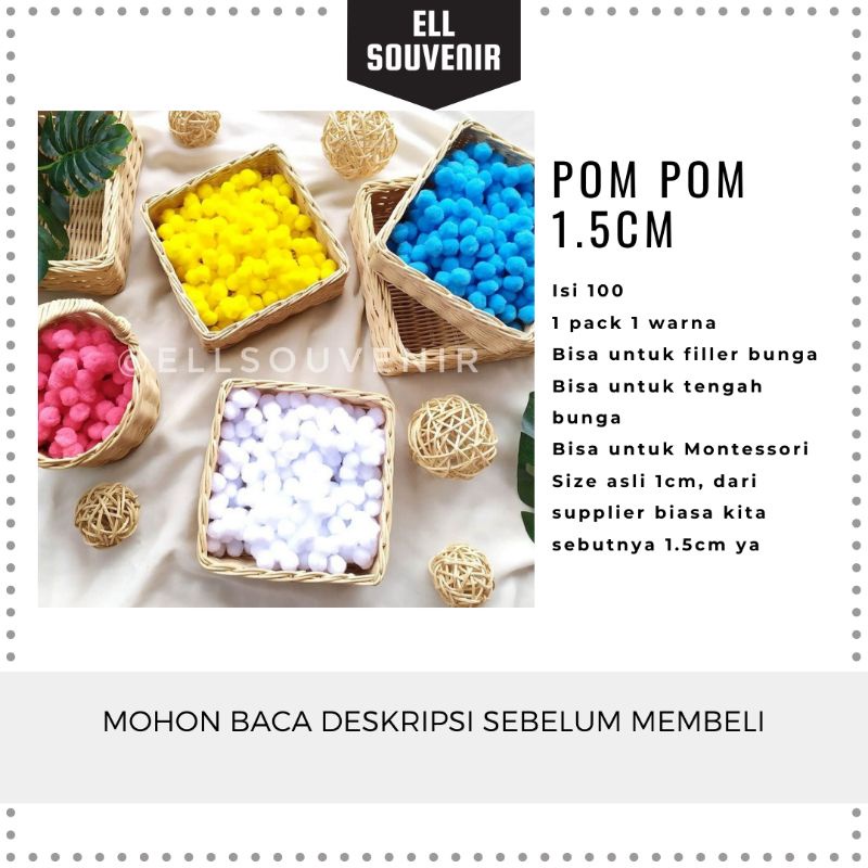 POM POM 1,5cm /  MAINAN POM POM MONTESSORI