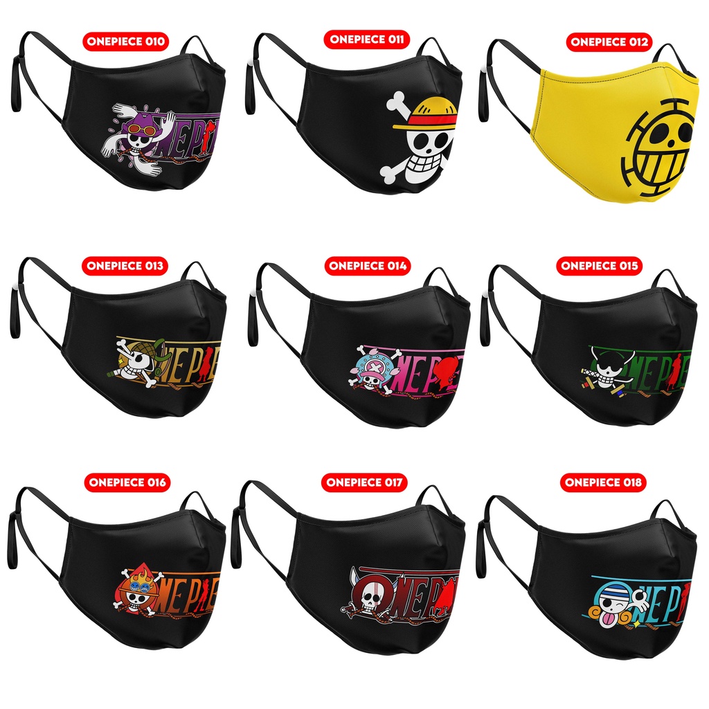 MASKER 3PLY ANIME  ONE PIECE PIRATE WARRIORS D LUFFY   MASKER KAIN FULLPRINT FASHION