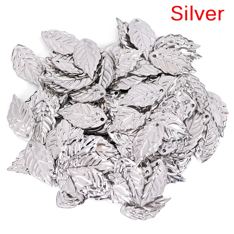 Hbid Glory 50Pcs Liontin Bentuk Daun Bahan Metal Untuk Kerajinan Tangan DIY