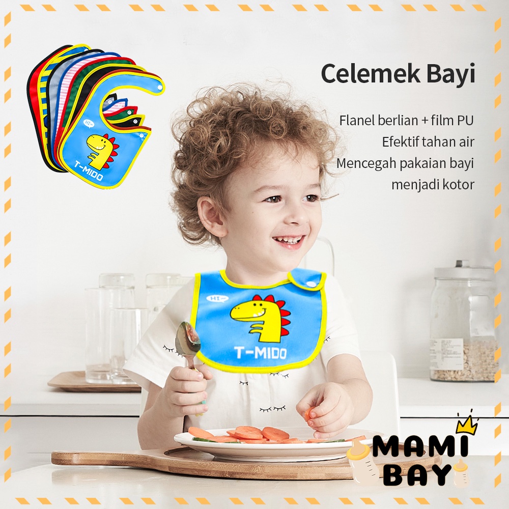 Mamibayi Celemek bayi  bahan beludru waterproof bibs slaber bayi