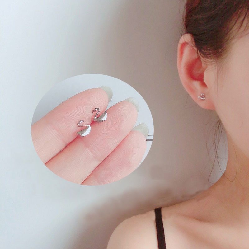 Roselife 1 Pasang Anting Tusuk Sterling Silver 925 Model Hati / Bulan / Bintang / Smiley Gaya Korea Untuk Wanita