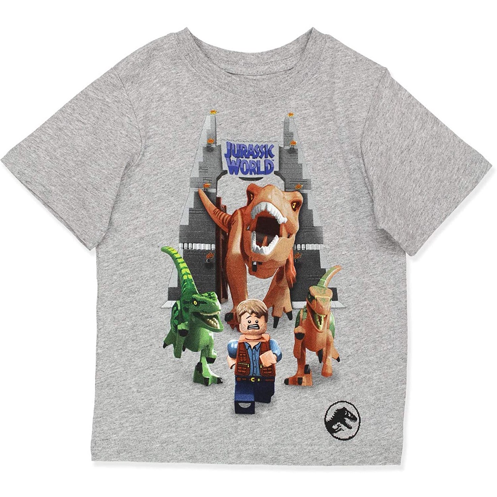 KAOS ANAK LEGO Jurassic World Dinosaur Boy's Short Sleeve T-Shirt Tee baju anak murah , baju anak la