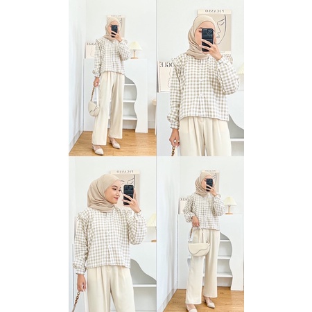 Gingham Shirt by Boonaa | Kemeja Tartan | Tartan Shirt | Kemeja Tartan Perempuan | Kemeja Tartan Wanita