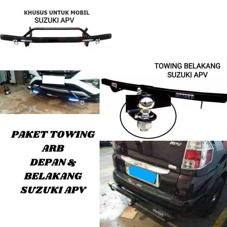PAKET TANDUK TOWING BESI PELINDUNG BUMPER BEMPER DEPAN BELAKANG MOBIL APV MODEL ARB