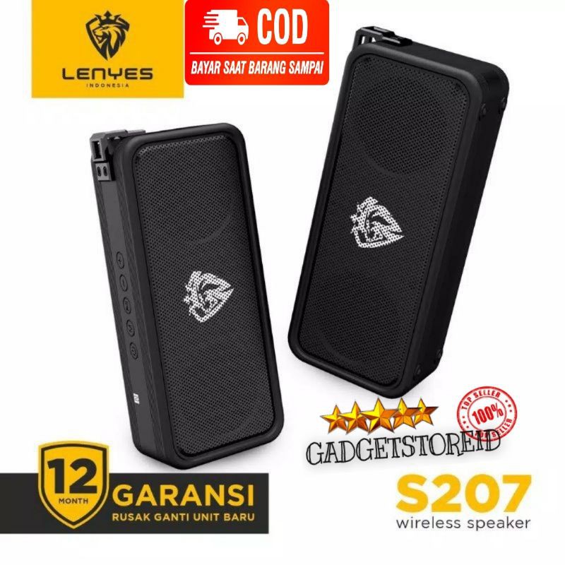 GG - SPEAKER BLUETOOTH LENYES S207 anti air garansi 1 tahun TWS DAN NFC ORIGINAL lenyes waterproof