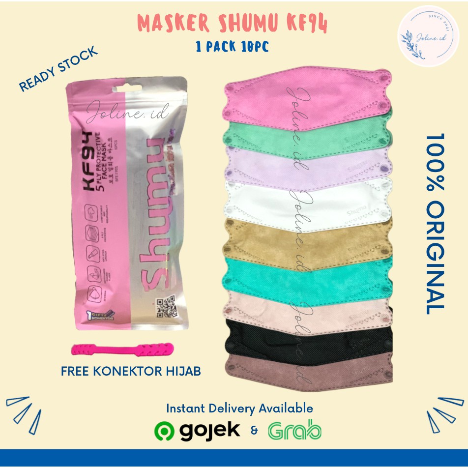 Masker SHUMU KF94 Premium Earloop 5ply Limited Murah Isi 10pc Free Connector Dengan Izin Kemenkes