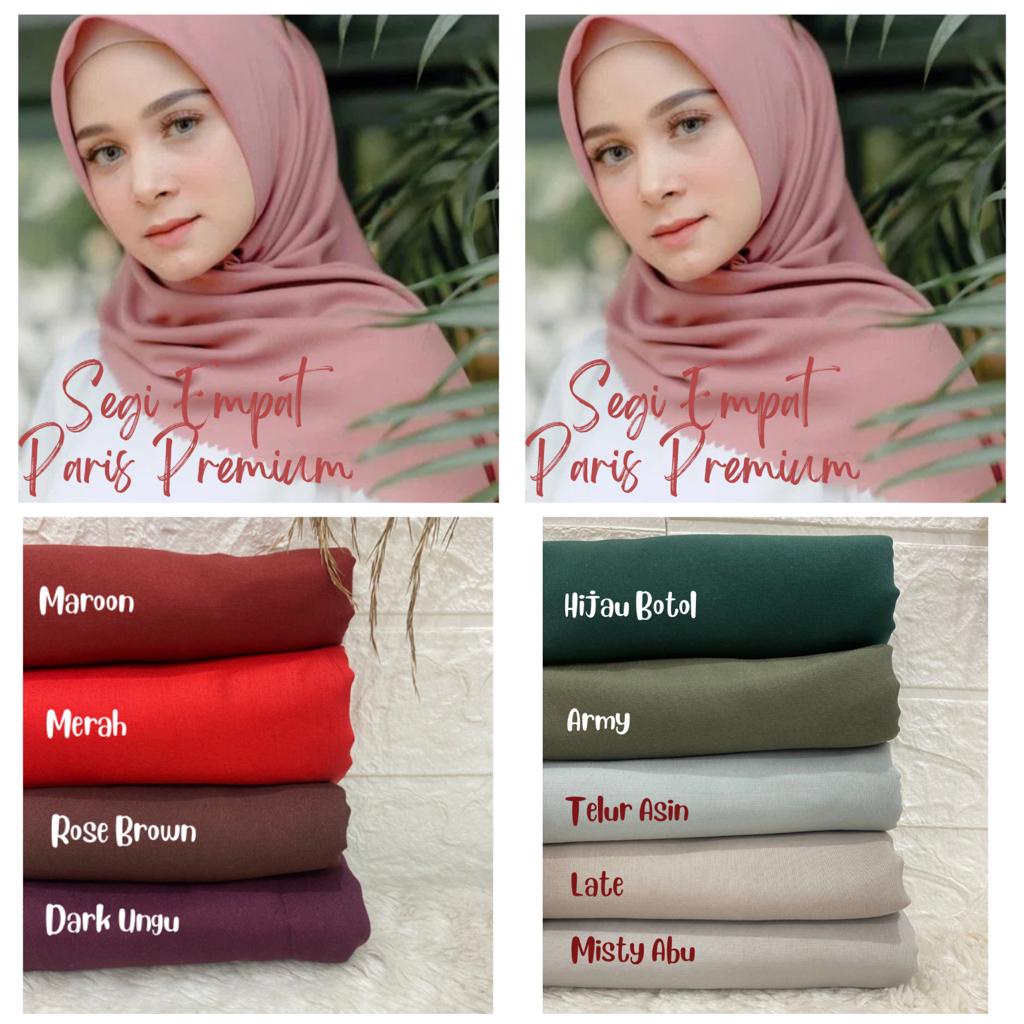 Jilbab Segi Empat Paris premium Segi Empat Paris premium Lembut Gampang Diatur