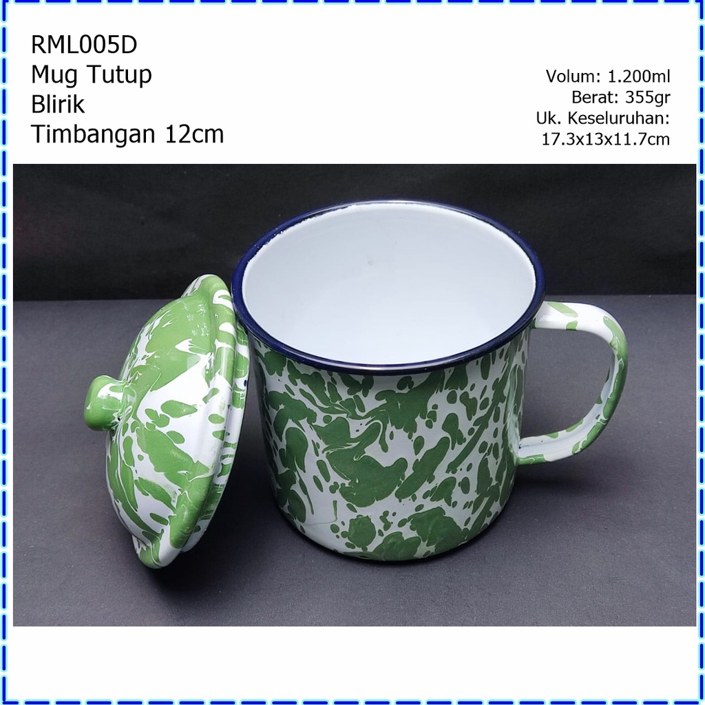 RML005D Mug Jadul/Mug Tutup Blirik Timbangan KSI 12cm