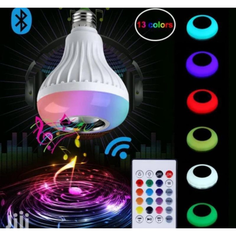 Speaker Bluetooth Wireless Lampu Music LED RGB Bohlam Speaker