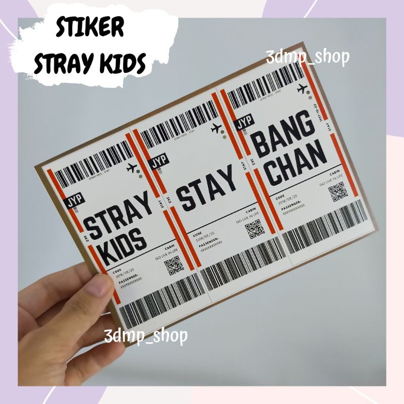 Stiker tiket barcode stray kids han jisung hyunjin felix bangchan changbin seungmin lee know jeongin