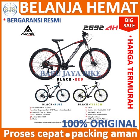 Sepeda GUNUNG | MTB 27.5 AVIATOR 2692 AH rem hidrolik