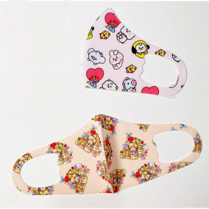 Masker anak karakter motif masker bt21