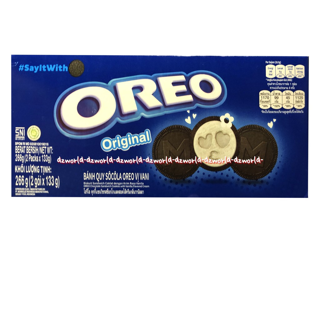 Oreo Original 266gr Biskuit Sandwich Krim Vanilla