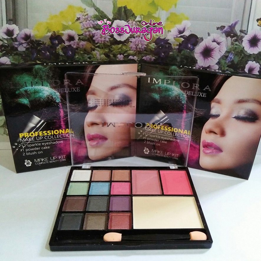 (BOSS) [BPOM] 808 Implora Deluxe Make Up Kit Eyeshadow /Blush On /Powder Cake