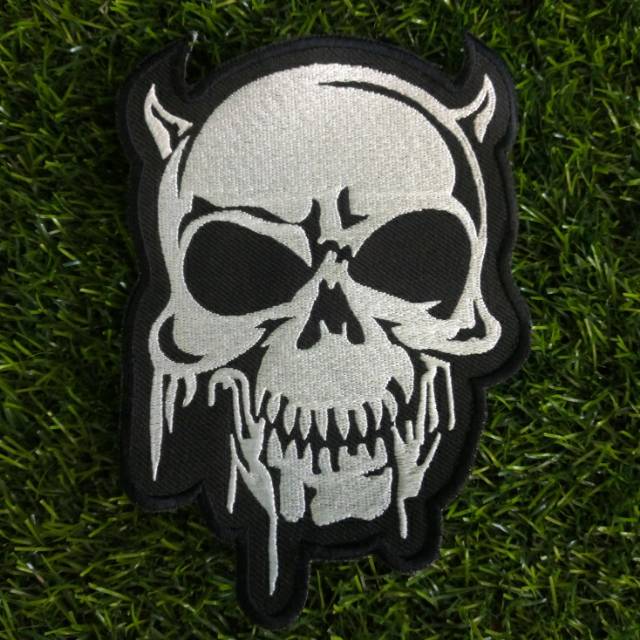Bordir Emblem Tengkorak 15 Cm Geng Motor Bikers Badge Bet Skull Aksesoris Fashion Komunitas