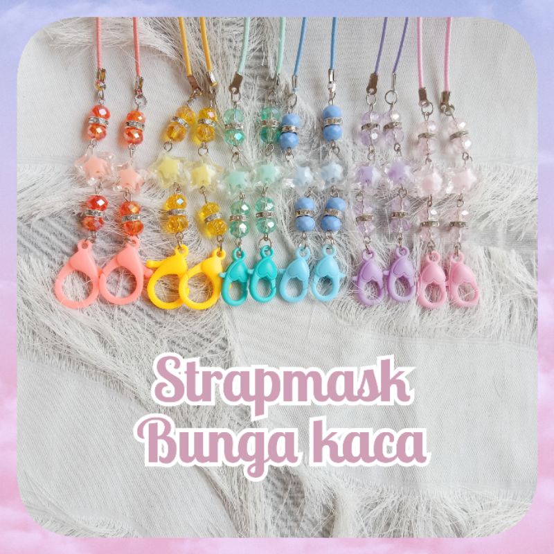 (2 Fungsi) Tali &amp; Konektor Masker | kalung masker 2 fungsi, bintang kaca