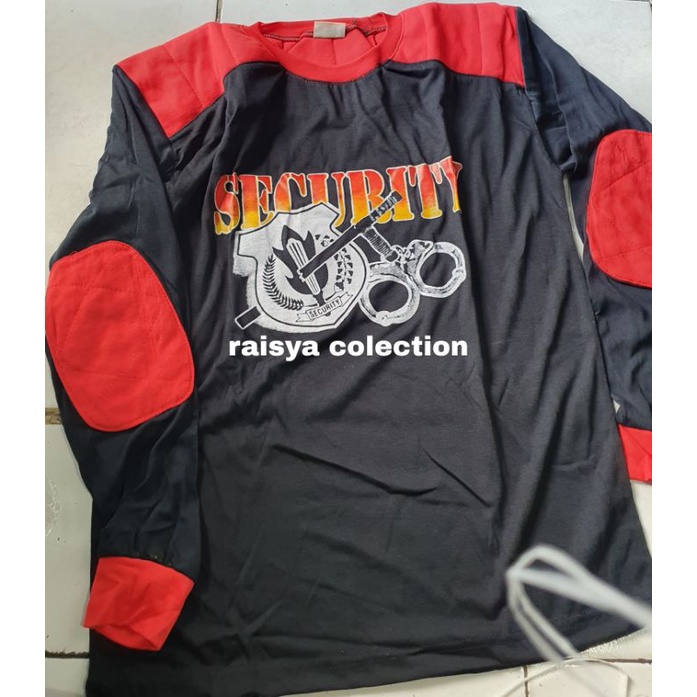 kaos satpam sablon lengan panjang / kaos security sablon lengan panjang