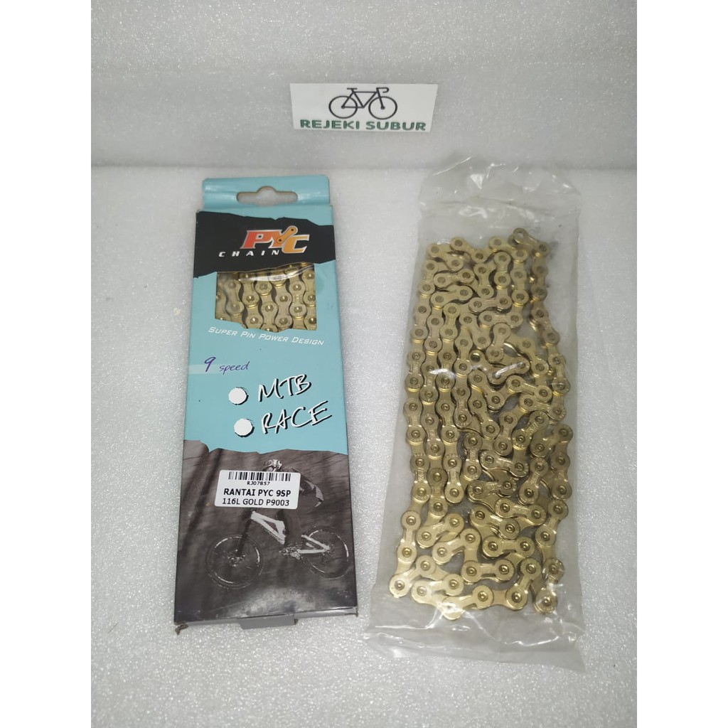 Rantai Sepeda PYC 9 Speed GOLD Series Full Link Rantai Emas PYC Chain