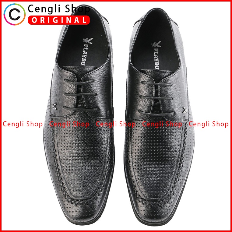 SEPATU PLAYBOY ORIGINAL PANTOFEL KULIT FORMAL PRIA TERBARU HITAM PL05