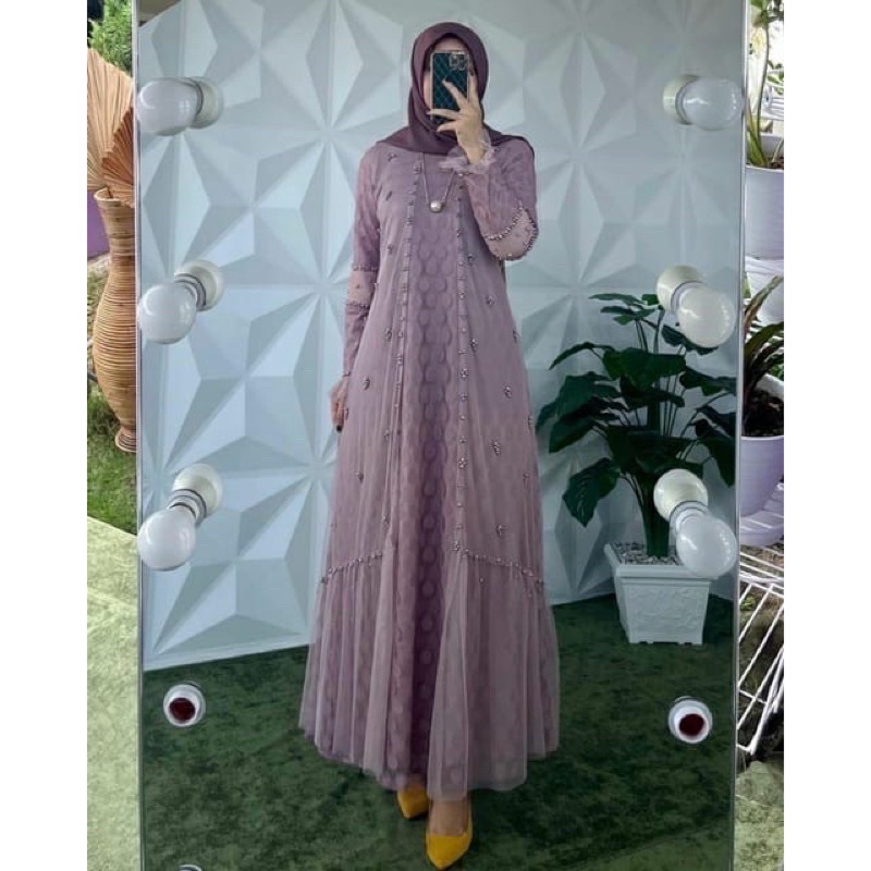 Gamis Ozias motif polkadot/gamis kondangan/Gamis mymyFashion