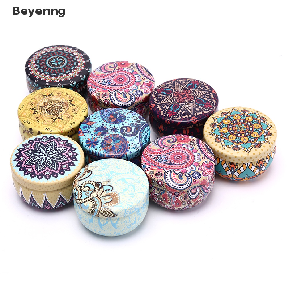 Beyenng Retro Floral Tin Can Tea Storage Box Candy Gift Case  ID