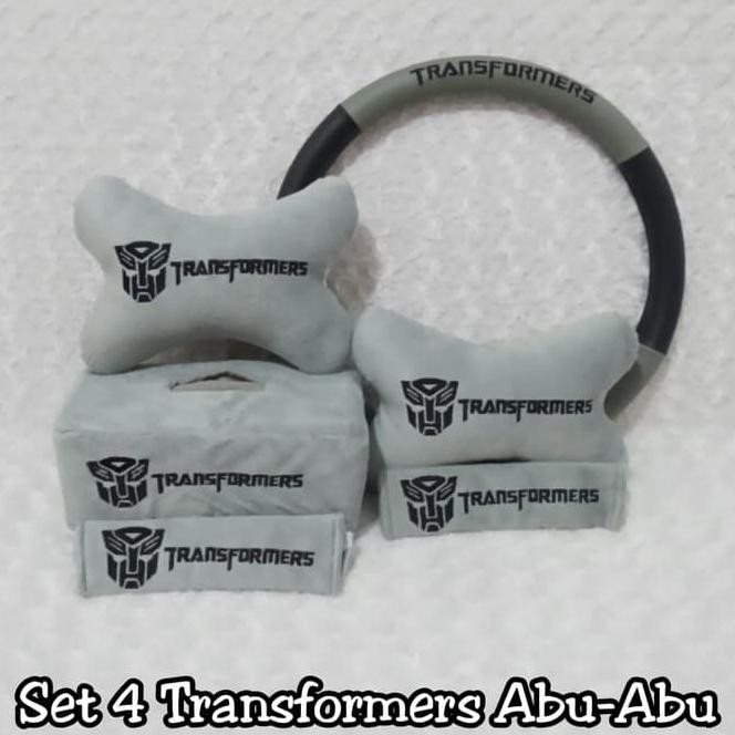 PRODUK BARU SET BANTAL MOBIL 4 IN 1 BORDIR TRANSFORMERS ABU ABU , Q1 ....