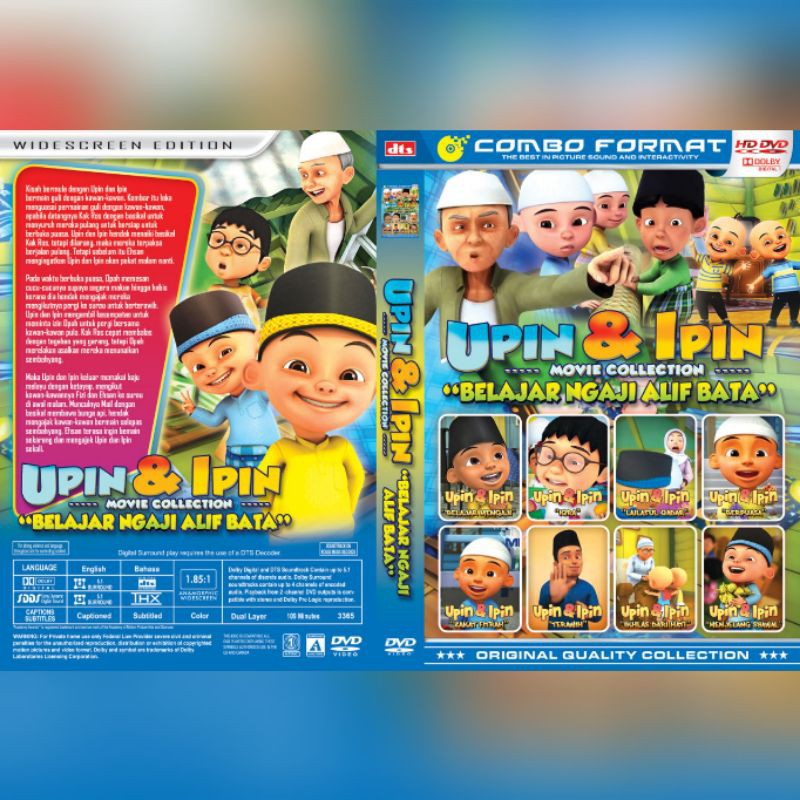 Kaset Film Koleksi Upin dan Ipin Belajar Ngaji Alif Bata