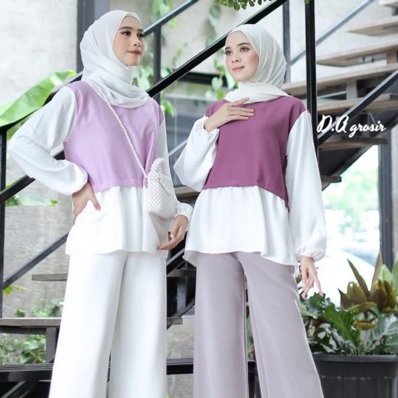 KEYLA BlOUSE OUTER CARDIGAN MOSCREPE BAJU ATASAN
