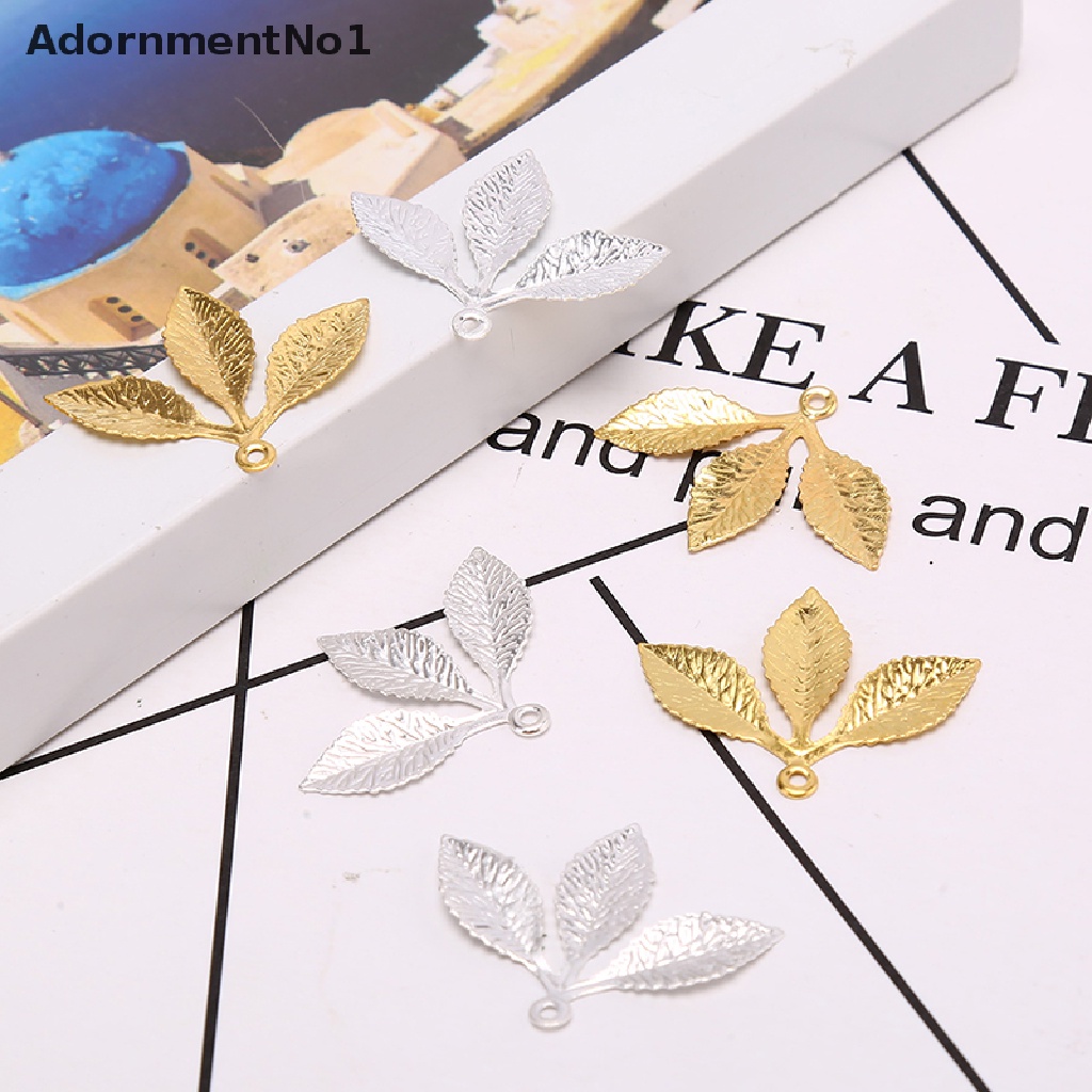 (AdornmentNo1) 50pcs / set Konektor Bentuk Daun Bahan Metal Gaya Vintage Untuk Kerajinan Tangan DIY