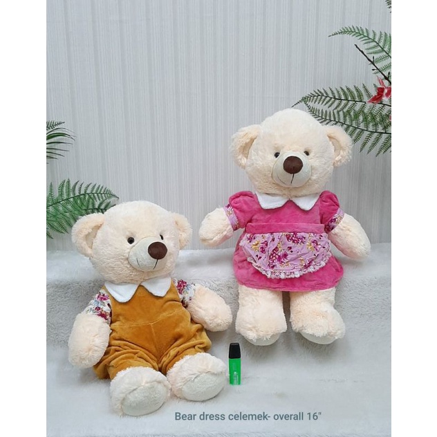 Boneka Bear Celemek Overall Size 16&quot;/50cm/boneka beruang/boneka teddy bear Pasangan/Boneka Couple/Boneka PAsangan