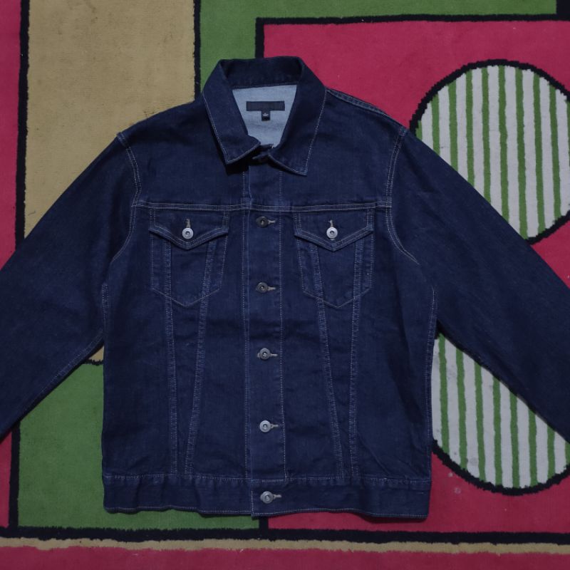 trucker uniqlo jaket jeans second original