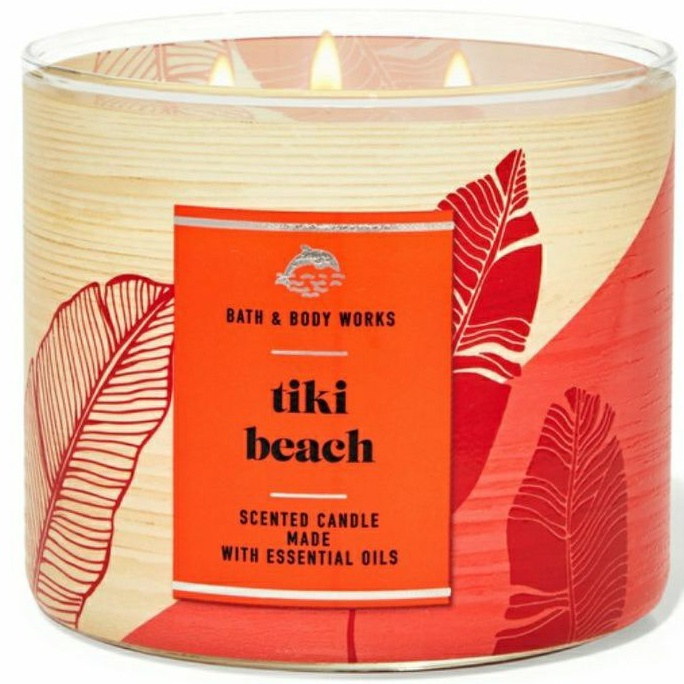 BATH &amp; BODY WORKS BBW TIKI BEACH 3-WICK SCENTED CANDLE 411 G LILIN WANGI 3 SUMBU UKURAN BESAR PENGHARUM RUANGAN