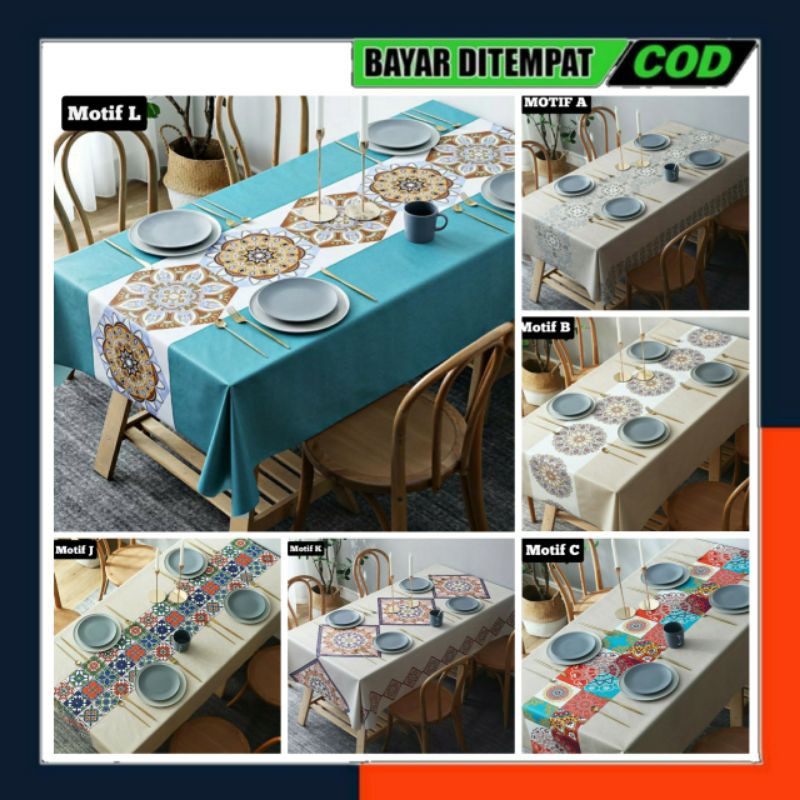 PREMIUM PVC TABLE CLOTH Taplak Meja  Makan Alas Meja  Dapur  