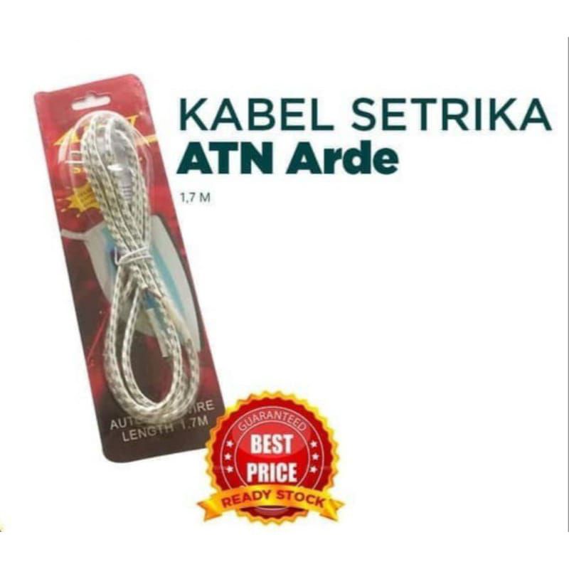 Kabel setrika licinan gosokan arde ATN TRM 1,7M putih setrika 3 jalur 2 jalur