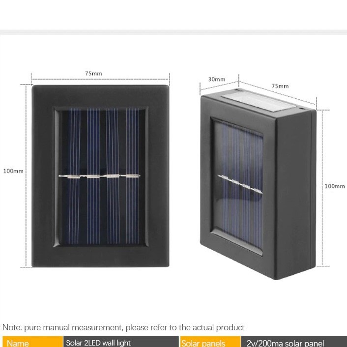 Set 2pcs LED Outdoor Solar Lampu Taman Tenaga Surya Waterproof IP65