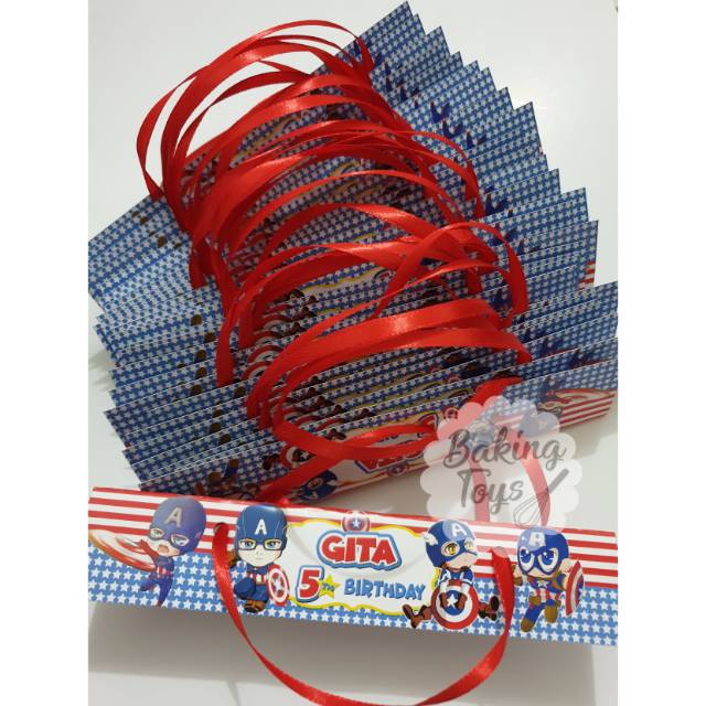 

Label Goodie Bags Birthday Kantong Plastik Snack Ulang Tahun - Captain America