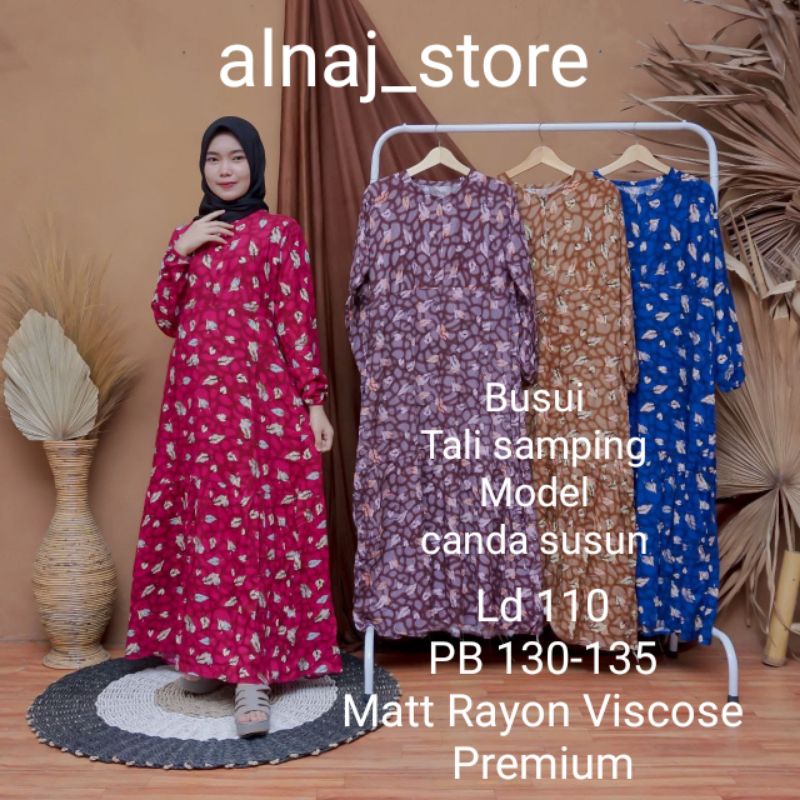 Terbaru Homedress gamis Rayon Viscose Original Premium  Ld 115 PB 140 dan LD 110 PB 130 Busui Jumbo