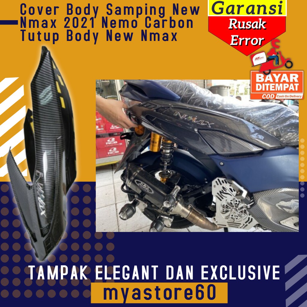 Cover Tutup Body Samping Yamaha New Nmax 2021 Nemo Carbon Tutup Body New Nmax N max