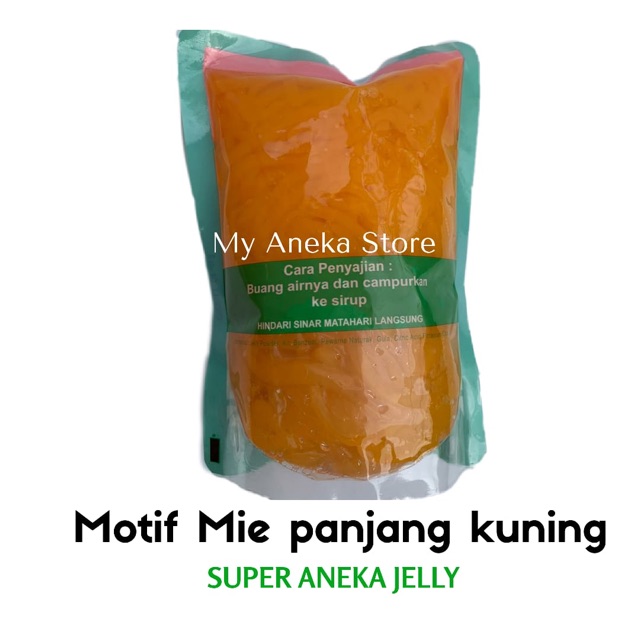 Jelly motif mie panjang kuning orange putih  “Super Aneka Jelly”