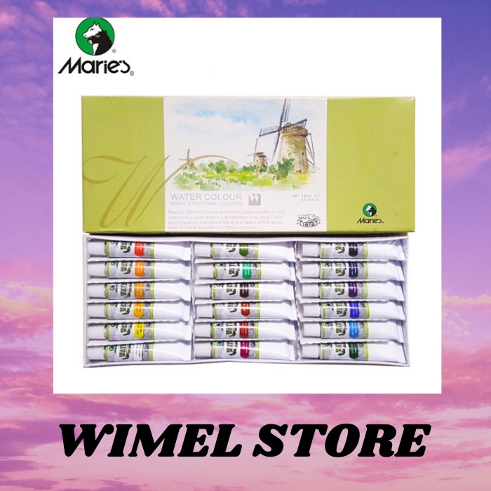 

MARIES Water Colour Set Type 1338 12ml 18 warna (CAT AIR)