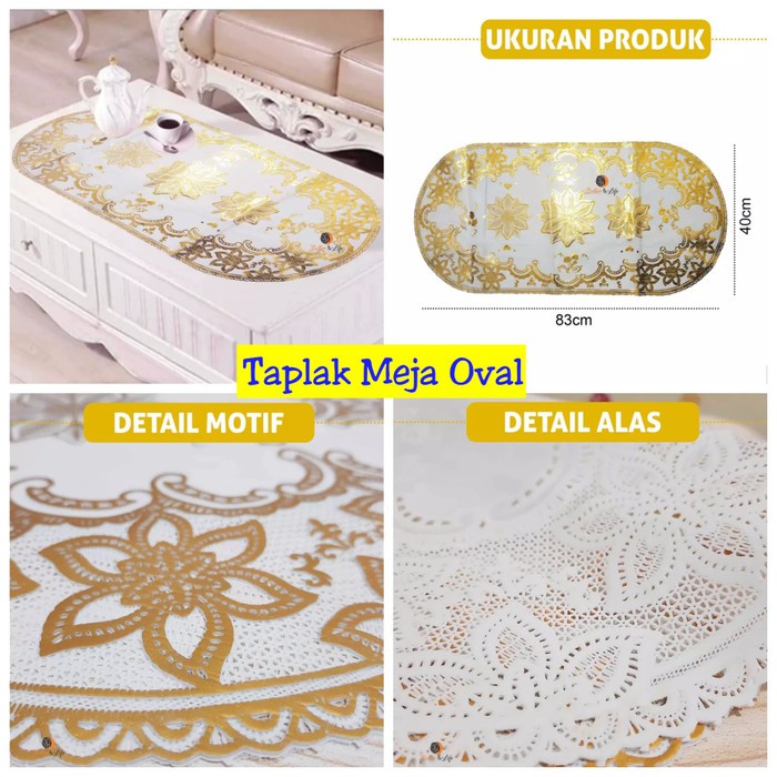 Taplak Meja Tamu Model Oval Anti Air Taplak Meja Ruang Tamu