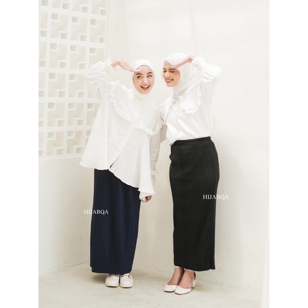 HIJABQA - Rok Plisket Span Premium / Pleated Skirt / Rok Span Panjang