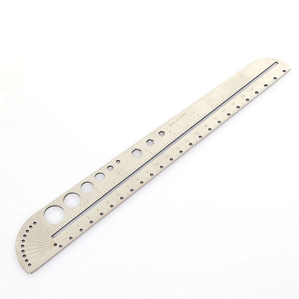 [Elegan] Busur Derajat Woodworking Pengukur Penggaris Goniometer Stainless Steel