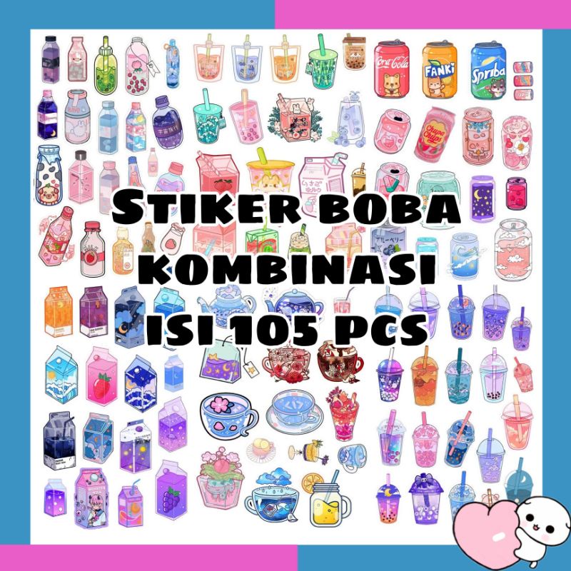 

isi 100 stiker tumblr boba stiker aesthetic stiker tumbler