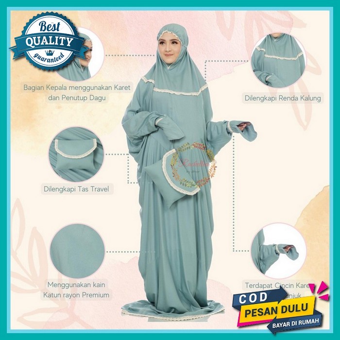 Nf - Mukena Dewasa Ermina Bahan Katun Rayon Adem Model Terbaru 2021 2022 Sholat Tarawih Dingin Mewah