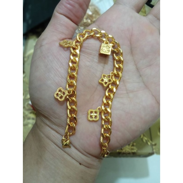 .Gelang tangan wanita xuping berlapis emas uk18cm.